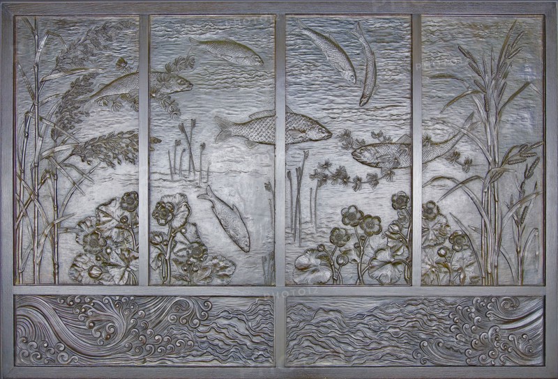 Fountain Panel, 1871, Designed by Thomas Jeckyll, English 1827–1881, Made by Barnard, Bishop and Barnards, Norfolk Iron Works, Norwich, England, 1826–1908, Norfolk, Bronze, 76.2 × 111.8 cm (30 × 44 in.)