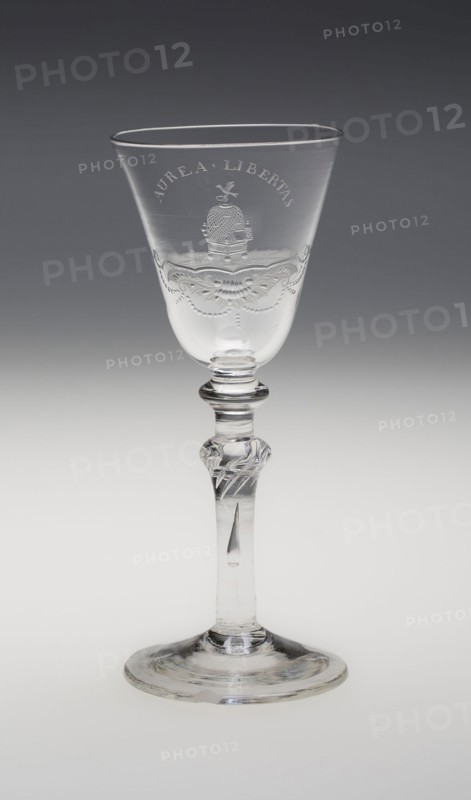Wine Glass, c. 1750, England, Newcastle upon Tyne, Engraved in the Netherlands, England, Glass, 17.9 cm (7 1/32 in.)