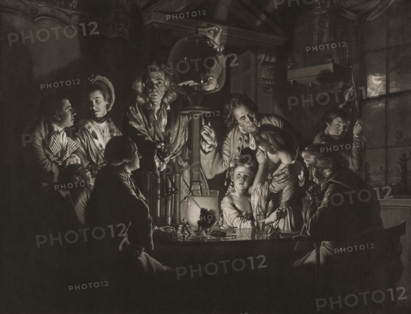A Philosopher Shewing an Experiment on the Air Pump, 1769, Valentine Green (English, 1739-1813), after Joseph Wright of Derby (English, 1734-1797), printed by John Boydell (English, 1719-1804), England, Mezzotint with traces of engraving in black on ivory laid paper, 448 × 585 mm (image/plate), 457 × 590 mm (sheet)