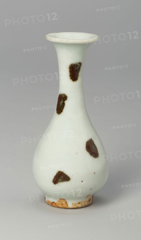 Small Bottle Vase, Yuan dynasty (1271–1368), first half of the 14th century, China, Qingbai ware, glazed porcelain in iron spots, H. 10.8 cm (4 1/4 in.), diam. 5.1 cm (2 in.)