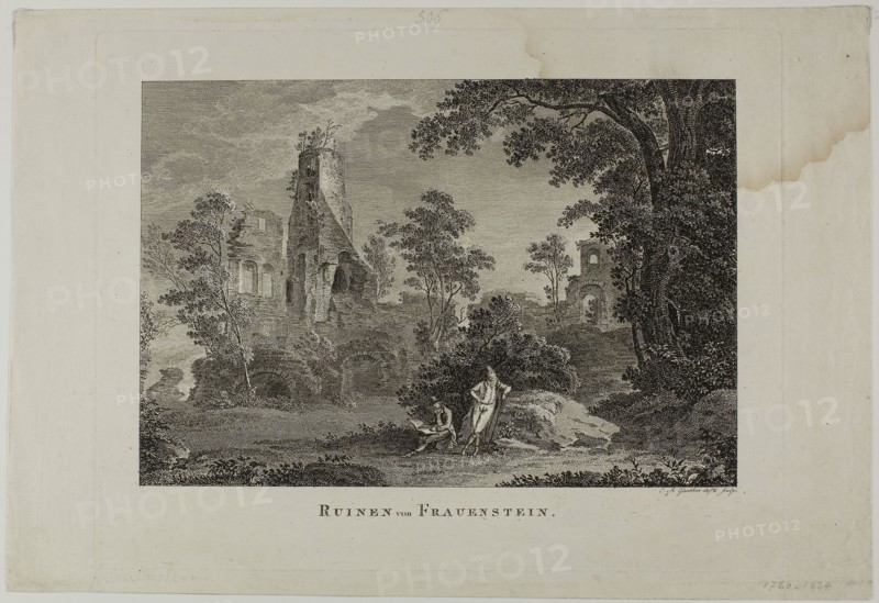 Ruins of Frauenstein, 1810, Christian August Günter, German, 1759-1824, Germany, Etching on paper, 219 x 278 mm