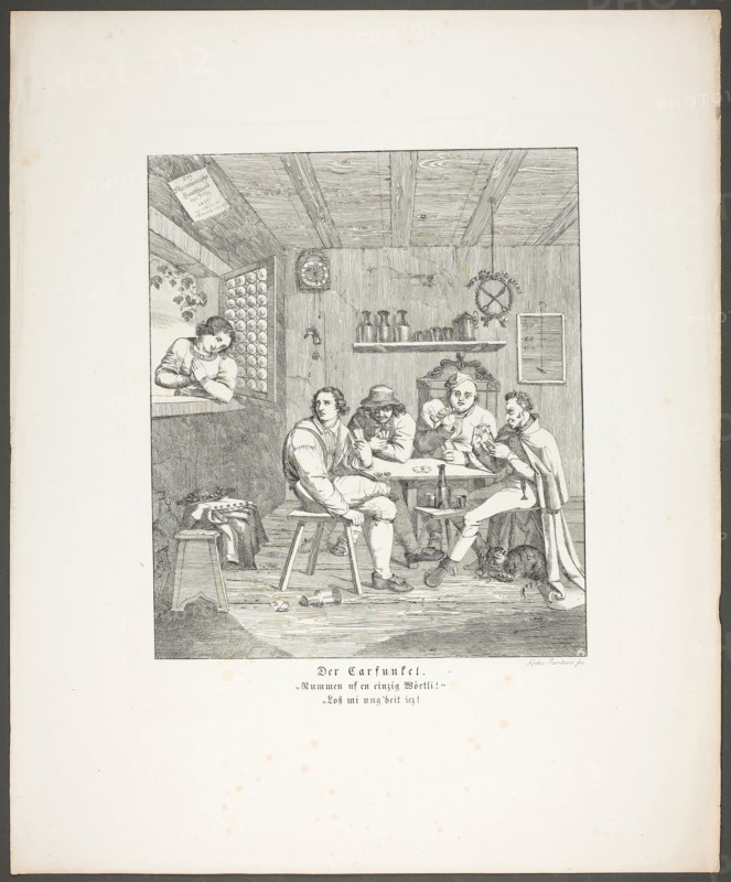 The Carbuncle, plate two from Zehn Blätter zu Hebels Alemannischen Gedichten, 1820, Sophie Reinhard (German, 1777-1843), published by Mohr und Winter, Germany, Etching on cream wove paper, 317 x 262 mm (plate), 462 x 379 mm (sheet)