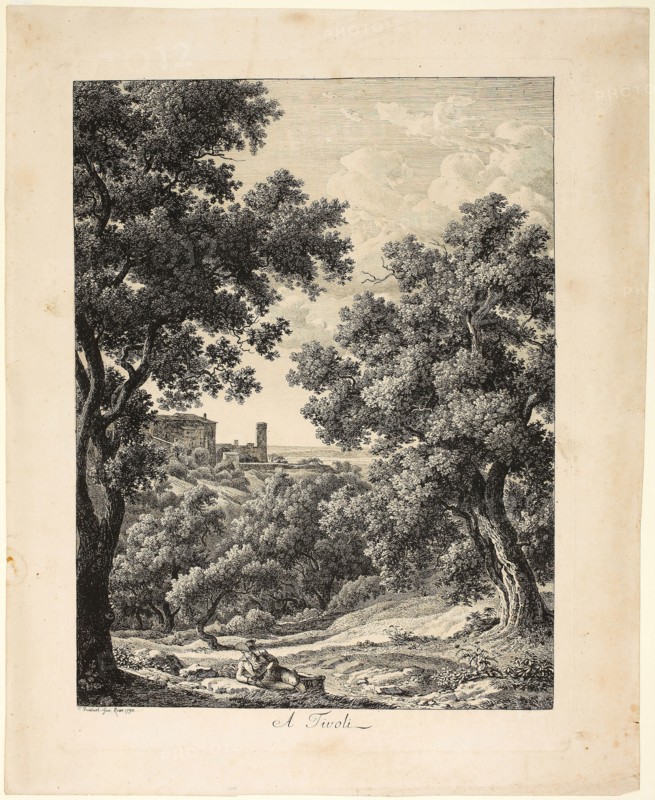 A Tivoli, from Malerisch Radierte Prospekte aus Italien, 1794, Johann Christian Reinhart, German, 1761-1847, Germany, Etching on cream laid paper, 377 x 280 mm (plate), 430 x 342 mm (sheet)