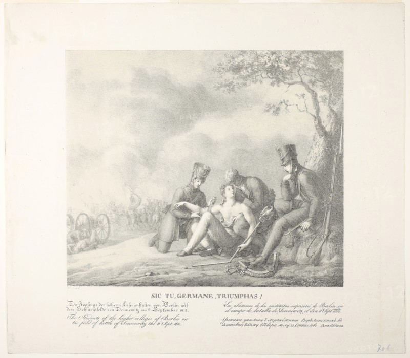 So you, German, Triumph!, c. 1814, Marie Electrine Stuntz, German, 1797-1847, Germany, Tint lithograph on ivory wove paper, 279 x 328 mm (image), 415 x 473 mm (sheet)