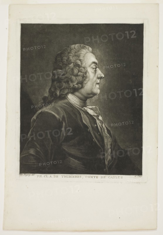 Philippe Claude Tubières, Comte de Caylus, 1770, Jean Baptiste André Gautier d’Agoty, French, 1740-1786, France, Mezzotint on ivory laid paper, 296 × 240 mm (image), 318 × 259 mm (plate), 444 × 301 mm (sheet)