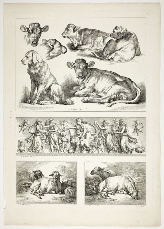 Plate 20 of 38 from Oeuvres de J. B. Huet, 1796–99, Jean Baptiste Huet, French, 1745-1811, France, Etching on paper, 480 × 350 mm