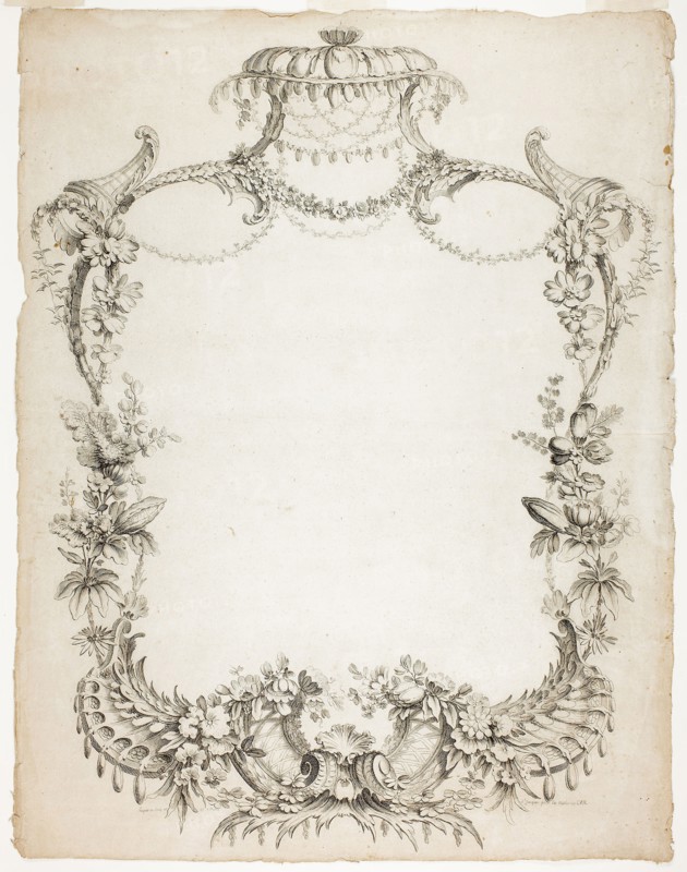 Ornamental Border, n.d., Gabriel Huquier, French, 1695-1772, France, Etching on cream laid paper, 745 × 564 mm (image), plate not visible, 760 × 587 mm (sheet)