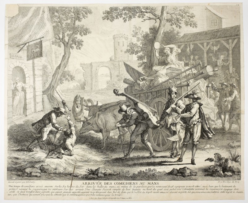 Arrival of the Comedians, n.d., Jean-Baptiste Oudry, French, 1686-1755, France, Etching on paper, 325 × 435 mm (plate), 370 × 450 mm (sheet)