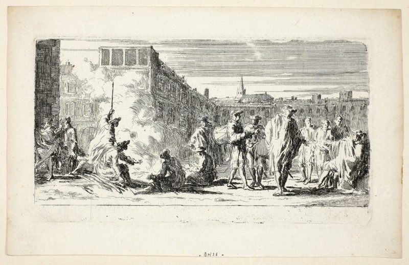 The Encampment, c. 1675, Joseph Francois Parrocel, French, 1704-1781, France, Etching on paper, 89 × 60 mm (plate), 119 × 187 mm (sheet)