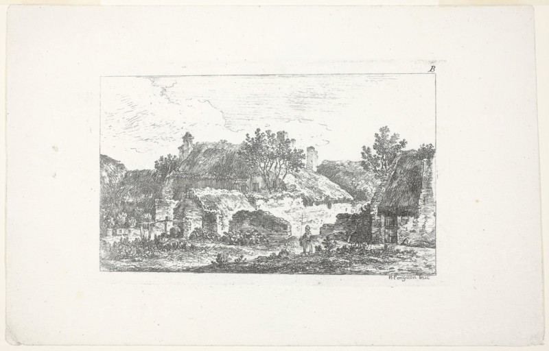 Landscape, from Deuxieme Cahier de Paysage, 1772, Nicolas Pérignon, French, 1726-1782, France, Etching on off-white laid paper, 129 × 195 mm (plate), 159 × 249 mm (sheet)