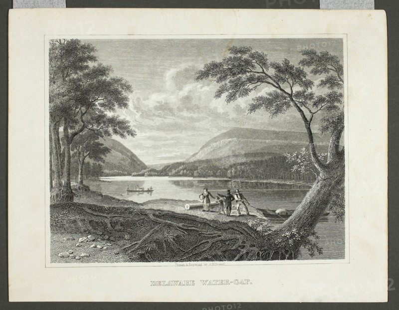 Delaware Water Gap, 1830, Asher B. Durand, American, 1796-1886, United States, Engraving on off-white wove paper, 146 x 190 mm