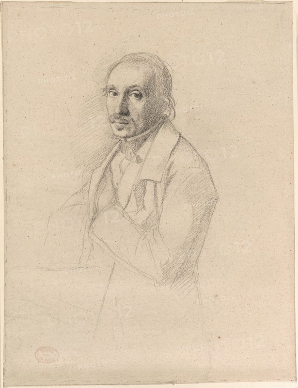 Auguste Degas, c. 1859, Edgar Degas, French, 1834–1917, France, Graphite, with touches of stumping, on buff laid paper with red and brown inclusions, 339 × 259 mm
