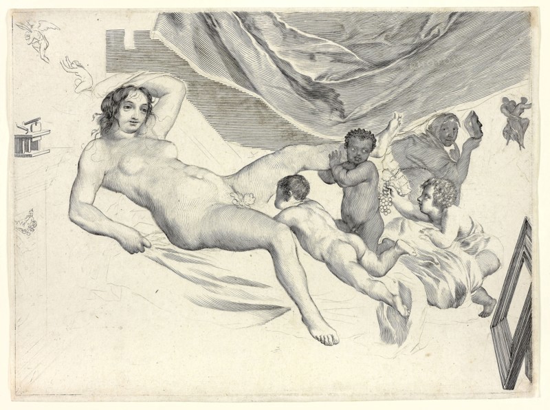 The Mousetrap, c. 1654, Claude Mellan, French, 1598-1688, France, Engraving and drypoint in black on ivory laid paper, 227 × 309 mm (image/plate), 234 × 314 mm (sheet)
