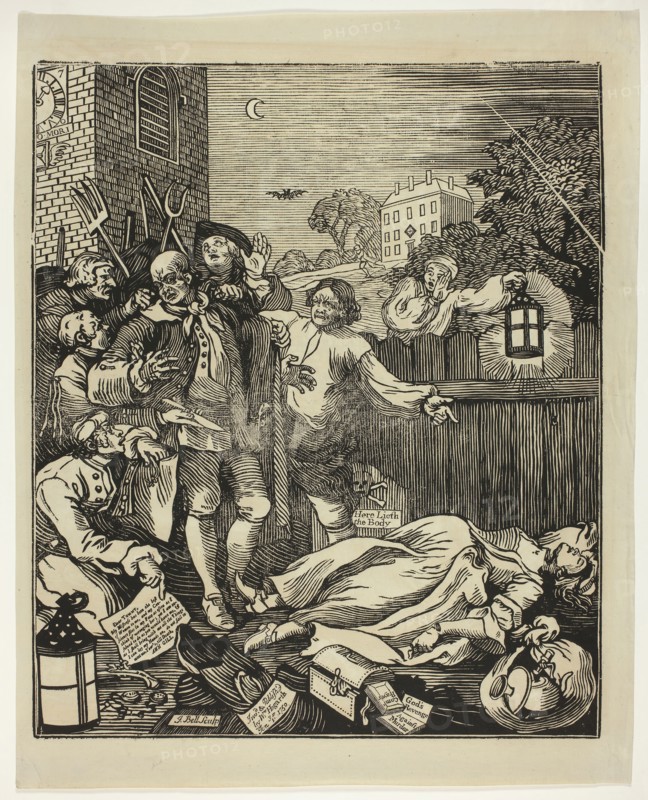 Cruelty in Perfection, 1750, John Bell (English, 1721–1780), after William Hogarth (English, 1697-1764), England, Woodcut with letterpress in black on ivory laid paper, 452 × 382 mm (image/block), 516 × 415 mm (sheet)