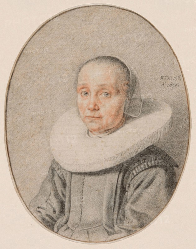 A Portrait of a Woman, 1650, Jan de Bray, Dutch, c. 1627-1697, Netherlands, Black and red chalk on ivory laid paper, 164 x 128 mm