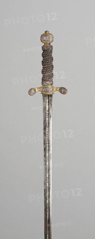 Scarf Sword, c. 1660, Hilt: northern European (possibly Swedish), Blade: possibly Italian or Spanish, Sweden, Steel, brass, silver, gilding, and wood, 92.7 × 7.6 cm (36 1/2 × 3 in.)