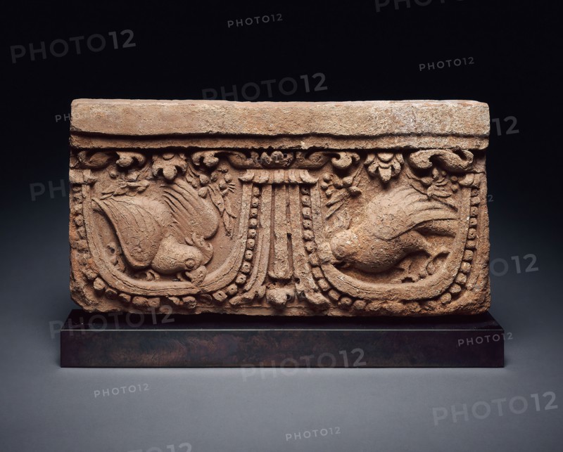 Architectural Panel with Parrots, 9th/10th century, Indonesia, Java, Java, Terracotta, 23.3 x 48.4 x 8.4 cm (9 3/16 x 19 x 3 5/16 in.)