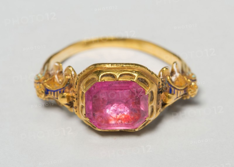 Ring, 1525/1575, Probably Italian, Gold, tourmaline, and enamel, Bezel: 1.3 × 1 × 0.5 cm (1/2 × 3/8 × 3/16), Circumference: 5.7 cm (2 1/4 in.), Diameter: 1.8 cm (11/16 in.)