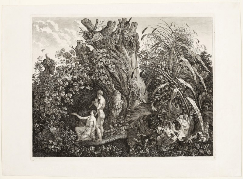 The Sacrifice of Pan, 1808/15, Carl Wilhelm Kolbe, the elder, German, 1759-1835, Germany, Etching in black on ivory wove paper, 402 × 518 mm (image), 420 × 530 mm (plate), 490 × 685 mm (sheet)