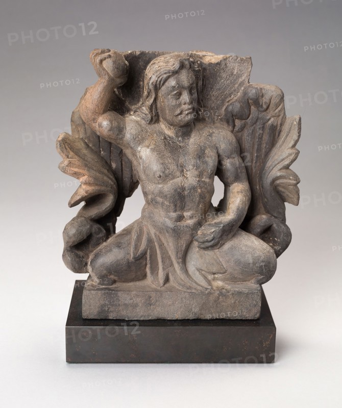 God Triton, 2nd/3rd century, Pakistan, Ancient region of Gandhara, Gandhara, Schist, 18.1 × 16.3 × 7 cm (7 1/8 × 6 3/8 × 2 3/4 in.)