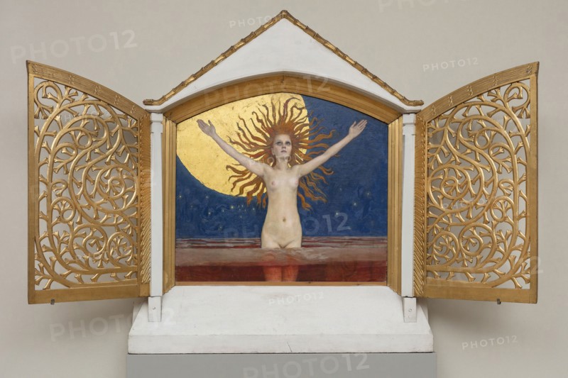 Ad Astra, 1894/96, Akseli Gallen-Kallela, Finnish, 1865-1931, Oil on canvas with a painted and gilded wooden shrine, Canvas: 76 × 85 cm (29 15/16 × 33 7/16 in.) not including shrine