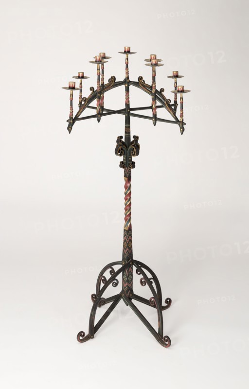Candelabra (One of a Pair), c. 1860, William White, English, 1825-1900, England, Painted bronze, 137.2 × 73.7 × 72.4 cm (54 × 29 × 28 1/2 in.)