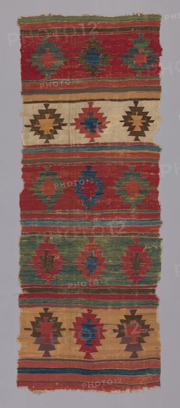 Kilim with Bands of Star Motifs, 1st quarter of the 18th century, Turkey, central Anatolia, Turkey, Wool, slit-tapestry weave, 335.3 x 127 cm (132 x 50 in.)