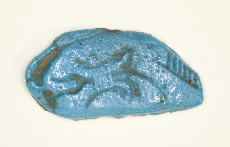 Foundation Deposit: Bound Ox, New Kingdom, Dynasties 18–19 (about 1550–1069 BC), Egyptian, Egypt, Faience, 3.5 × 1.7 × 0.3 cm (1 3/8 × 11/16 × 1/8 in.)
