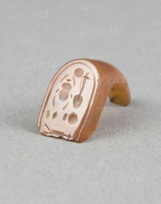 Finger Ring: Neferkheprure-Wanre (Akhenaton), New Kingdom, Dynasty 18, reign of Akhenaten (about 1352–1336 BC), Egyptian, Egypt, Carnelian, 1.9 × 1.9 × 1.3 cm (3/4 × 3/4 × 1/2 in.)