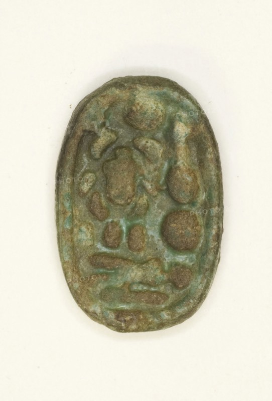 Ring: Neferkheprure-Waenre (Akhenaton), New Kingdom, Dynasty 18, reign of Akhenaten (about 1352–1336 BC), Egyptian, Egypt, Faience, 1.9 × 1.3 × 0.3 cm (3/4 × 1/2 × 1/8 in.)