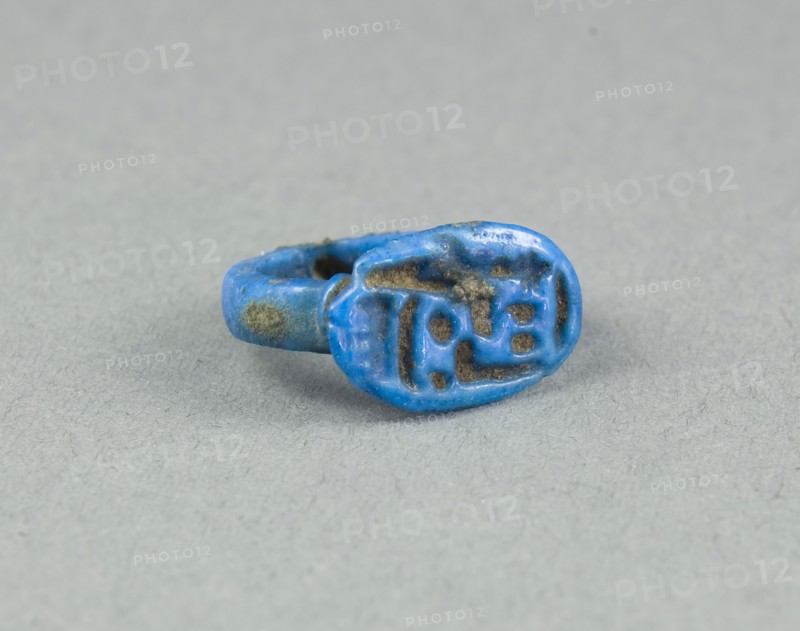 Ring: Amun-Ra, King of the Gods, the Lord, New Kingdom, Dynasties 18–20 (about 1550–1069 BC), Egyptian, Egypt, Faience, W. 1.1 cm (7/16 in.), diam. 1.9 cm (3/4 in.)