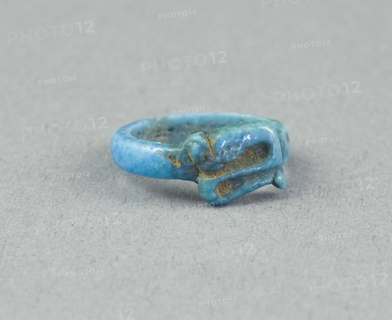 Ring: Figure of Serpent Uto (?), New Kingdom, Dynasty 18 (about 1390 BC), Egyptian, Egypt, Faience, W. 0.6 (1/4 in.), diam. 1.9 cm (3/4 in.)