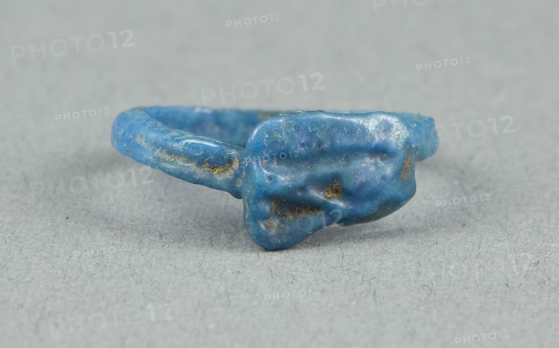 Ring: Udjat Eye, New Kingdom, late Dynasty 18 (about 1325 BC), Egyptian, Egypt, Faience, W. 0.6 cm (1/4 in.), diam. 1.9 cm (3/4 in.)