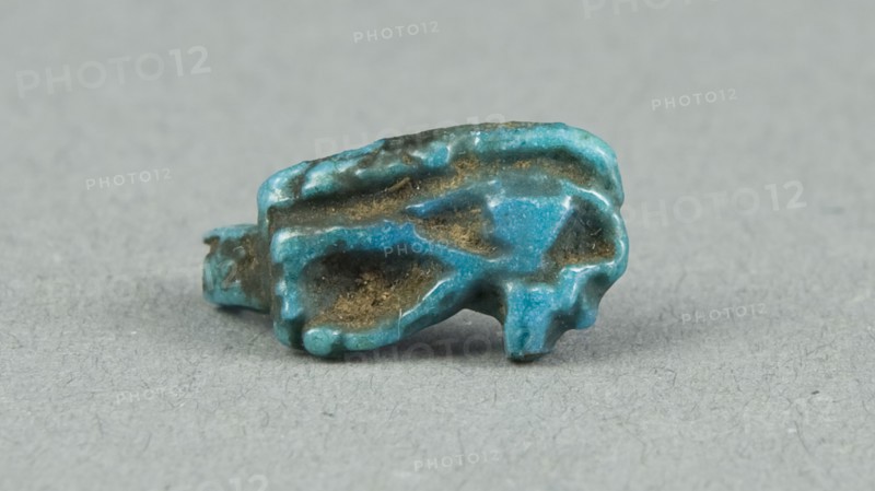 Ring: Udjat Eye, New Kingdom, Dynasty 18 (about 1350 BC), Egyptian, Egypt, Glazed ceramic, 1.9 × 1 × 0.2 cm (3/4 × 3/8 × 1/16)
