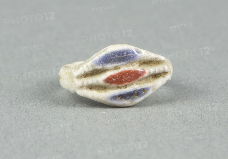 Ring with Inlaid Openwork Bezel, New Kingdom, Dynasty 18 (about 1350 BC), Egyptian, Egypt, Faience, W. 0.5 cm (3/16 in.), diam. 1.9 cm (3/4 in.)