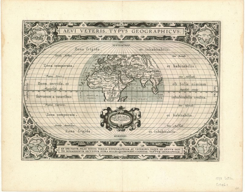 Map, Aevi veteris, typvs geographicvs Ortelius, Abraham Ortelius (1527-1598), Copperplate print