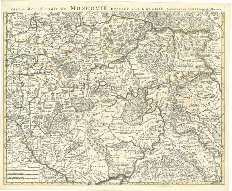 Map, Partie meridionale de Moscovie dressée par G. de L’Isle, Guillaume Delisle (1675-1726), Copperplate print