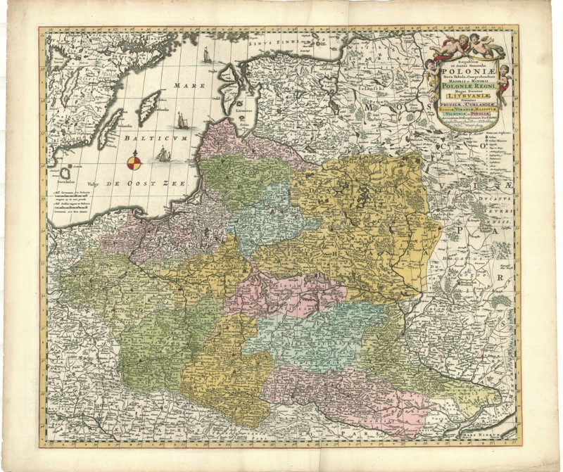 Map, Reipublicæ et status generalis Poloniæ nova tabula, Frederick de Wit (1610-1698), Copperplate print
