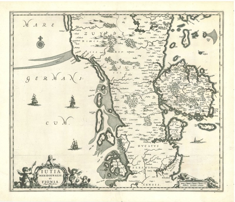 Map, Iutia Meridionalis et Fiona, Copperplate print