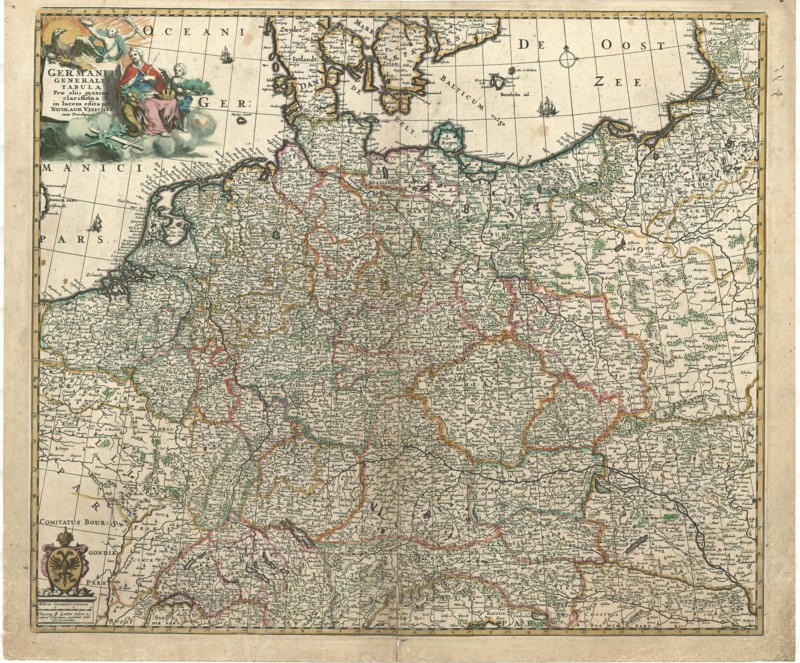 Map, Germaniae generalis tabula, Copperplate print