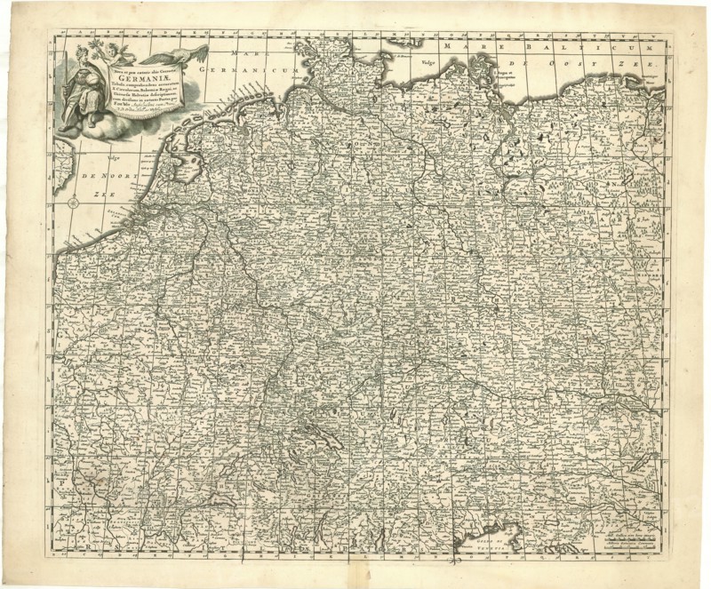 Map, Nova et prae caeteris aliis correcta Germaniae tabula, Frederick de Wit (1610-1698), Copperplate print