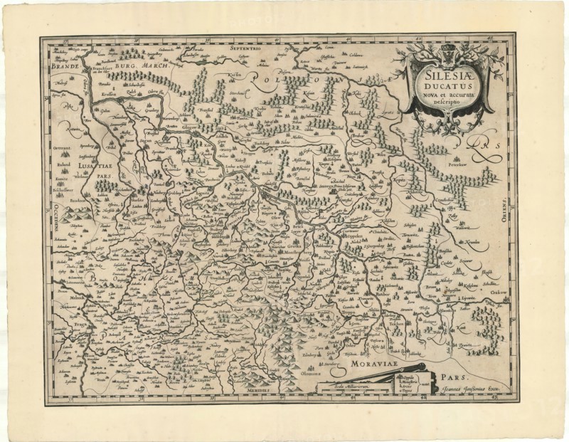 Map, Silesiæ Ducatus nova et accurata descriptio, Copperplate print