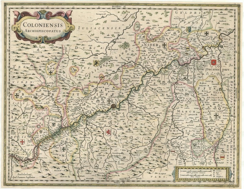 Map, Coloniensis archiepiscopatus, Copperplate print