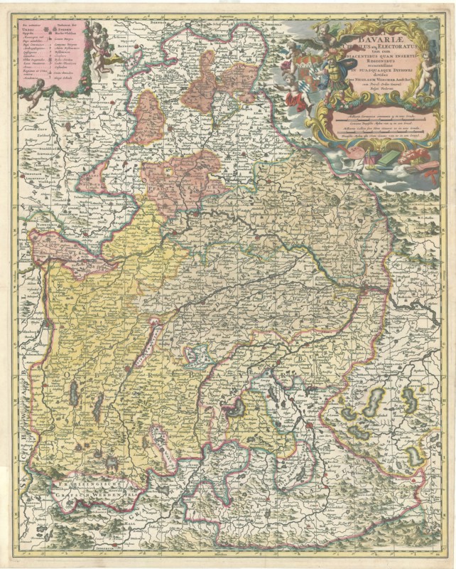 Map, S. R. I. Bavariae circulus atque electoratus, Nicolaes Jansz. Visscher (1618-1679), Copperplate print