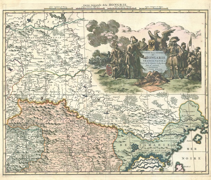 Map, Théatre de la guerre en Hongarie Transilvanie &c, Nicolas Sanson (1600-1667), Copperplate print