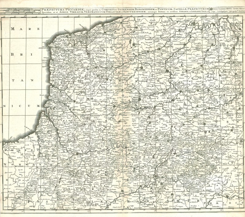 Map, Præfectura Picardiæ, Gerhard Valk (-1726), Copperplate print