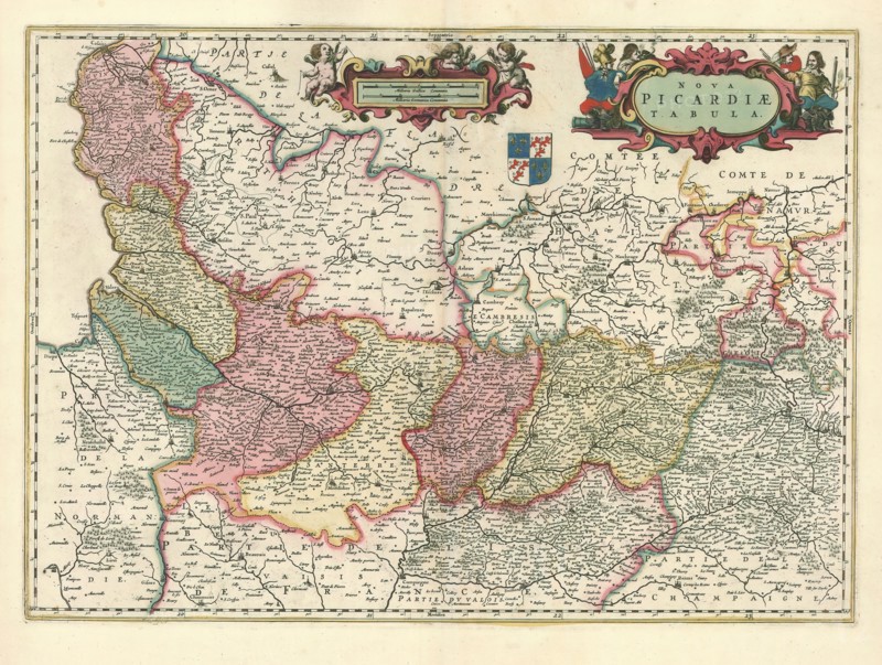 Map, Nova Picardiæ tabula, Copperplate print