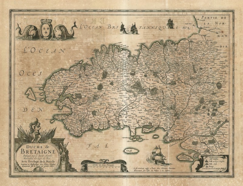 Map, Duche de Bretaigne, Claude Hardy (1598-1678), Copperplate print