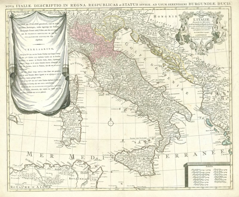 Map, L'Italie, Guillaume Delisle (1675-1726), Copperplate print