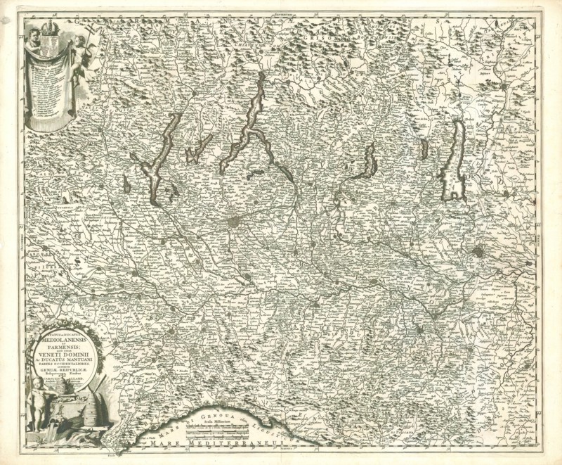 Map, Status et ducatus Mediolanensis et Parmensis, Carel Allard (1648-1709), Copperplate print